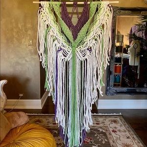 Handmade Macrame Wall Hanging Backdrop Crochet Art